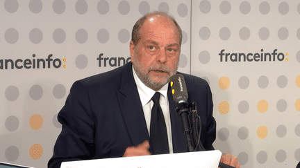 Eric Dupond-Moretti, ministre de la Justice était l'invité de franceinfo, le 3 mai 2023. (FRANCEINFO / RADIO FRANCE)