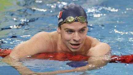 Léon Marchand lors de la Coupe du monde de natation à Shanghai, le 20 octobre 2024. (MAXPPP)