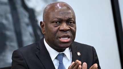 Le directeur général de l'Organisation internationale du travail (OIT), Gilbert F. Houngbo, le 29 novembre 2022 à Berlin (Allemagne). (BRITTA PEDERSEN / DPA)