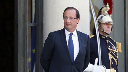 Fran&ccedil;ois Hollande, le 22 ao&ucirc;t 2012 &agrave; l'Elys&eacute;e (Paris). (KENZO TRIBOUILLARD / AFP)