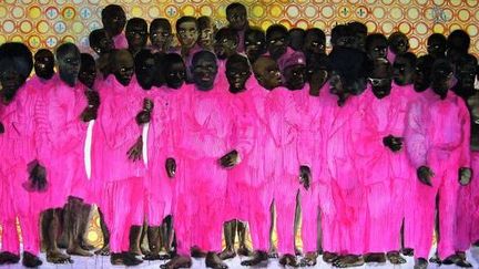  Une des toiles de la collection Massini signée Assan Smati, "Pink Flamingos" 2009, huile sur toile, 290 cm x 600 cm
 (Assan Smati)