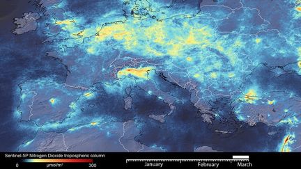 Le volume d'émissions de gaz à effet de serre a nettement diminué dans le nord de l'Italie depuis les mesures de confinement en raison du coronavirus. (ESA)