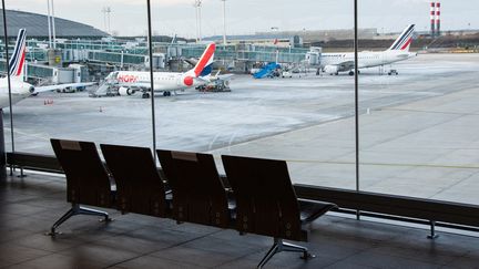 Des avions sur le tarmac de l'aéroport Roissy Charles-de-Gaulle, le 11 février 2021. (SANDRINE MARTY / HANS LUCAS / AFP)