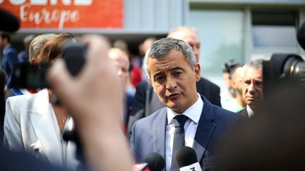 Gérald Darmanin, visiting Aisne on July 3.  (GA?LH?RISS? (AISNE NEW) / MAXPPP)