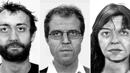 Images montrant Burkhard Garweg, Ernst-Volker Wilhelm Staub, Daniela Klette. Images retouchées, censées représenter ces membres présumés de la RAF à l'âge qu'ils sont censés avoir en 2016. Elles ont été fournies par le Bundeskriminalamt (Office fédéral du crime). (AFP - BKA - DPA)