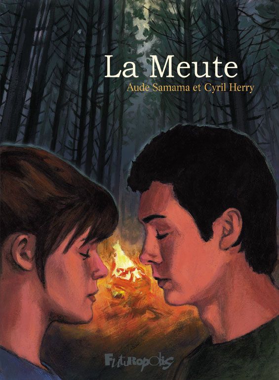 Couverture de "La meute", de Cyril Herry (scénario) et Aude Samama (peintures), février 2023 (FUTUROPOLIS)