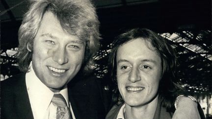 Johnny Hallyday et Didier Barbelivien en décembre 1978 (KEYSTONE PICTURES USA / MAXPPP)