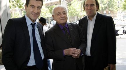 Les trois repreneurs du Monde, à Paris, le 24 juin 2010 (AFP/Thomas Samson)