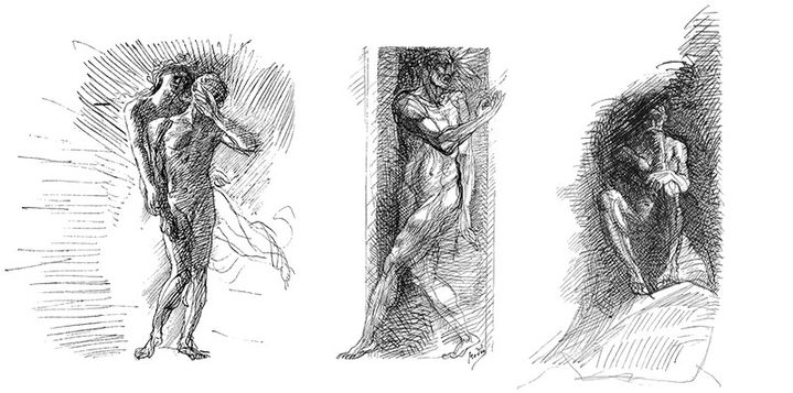 Trois dessins d'Auguste Renoir pour "Les Fleurs du mal" de Baudelaire.
 (Editions des Saints Pères)