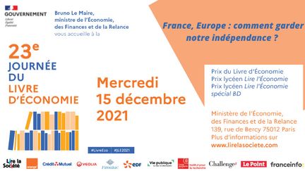 Un journée à vivre mercredi 15 décembre 2021. (23ème Journée du Livre d'Economie)