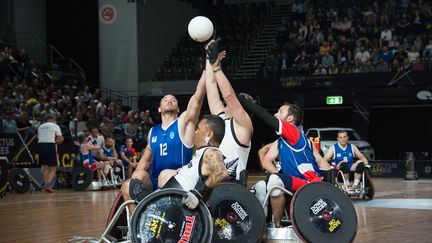 L'équipe de France de rugby fauteuil, lors de la précédente édition des Invictus Games, en 2018, à Sydney.&nbsp; (CNSD / BCOM)