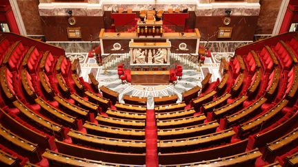 L'hémicycle de l'Assemblée nationale, le 24 mars 2017. (PHOTO12 / GILLES TARGAT / AFP)