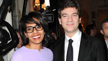 La journaliste Audrey Pulvar et son compagnon, Arnaud Montebourg, alors d&eacute;put&eacute; PS de Sa&ocirc;ne-et-Loire, lors d'une soir&eacute;e du magazine "GQ", au Ritz de Paris, le 18 janvier 2012. (BENAROCH/SIPA)