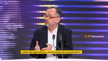 Robert Ménard était l'invité du 8.30 franceinfo du 19 février 2024. (FRANCEINFO)