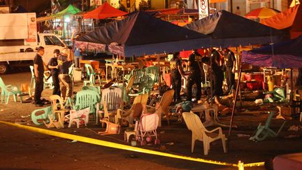 Une explosion s'est&nbsp;produite sur un marché nocturne de&nbsp;Davao, dans le sud de l'archipel des&nbsp;Philippines, le 2 septembre 2016. (MANMAN DEJETO / AFP)