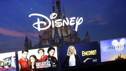 Logo Disney et les programmes proposés par la plateforme de Streaming, 13 novembre 2019 (STEVEN SENNE/AP/SIPA / SIPA)