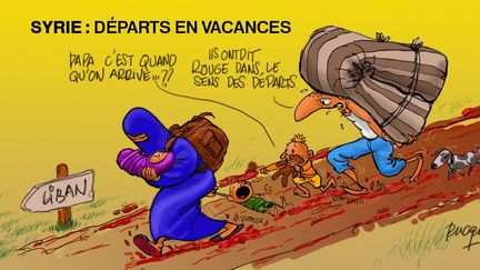 Si en France c'est le début des grandes migrations estivales, la Syrie est malheureusement toujours plongée dans le chaos. Ici les départs sont sans retour assuré. Il y a plus de quatre millions de déplacés internes dans le pays. A cela s'ajoute un million et demi de réfugiés au Liban et autant en Turquie. (Franck Pucques)