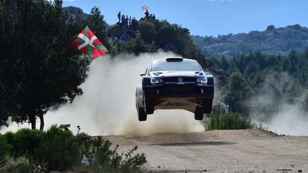 Sébastien Ogier lors du Rallye de Sardaigne (GIUSEPPE CACACE / AFP)