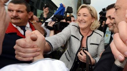 Marine Le Pen était, mardi 22 mai, en Moselle. (PATRICK HERTZOG / AFP)