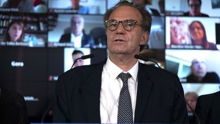 Le président de la région Paca, Renaud Muselier, à Marseille (Bouches-du-Rhône), le 14 mai 2021. (CHRISTOPHE SIMON / AFP)