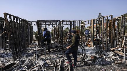 Les décombres du kibboutz Netiv HaAsara après le massacre du 7 octobre 2023. (RONALDO SCHEMIDT / AFP)