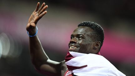 Le sprinteur qatarien Abdalelah Haroun lors des Championnats du monde d'athlétisme à Londres (Roayaume-Uni) le 8 août 2017. (JEWEL SAMAD / AFP)