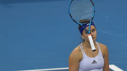 Clara Burel sous les couleurs de la France lors de la Billie Jean King Cup, le 1er novembre 2021. (MICHAL CIZEK / AFP)