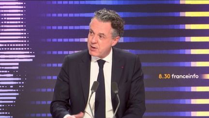 Christophe Béchu,&nbsp;ministre de la Transition écologique et de la Cohésion des territoires de France était l'invité du "8.30 franceinfo", vendredi 6 janvier 2023 (FRANCEINFO / RADIOFRANCE)