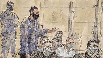 Salah Abdeslam lors de son procès le 15 mars 2022. (BENOIT PEYRUCQ / AFP)