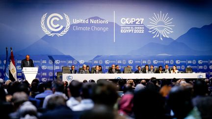 Cérémonie d'ouverture de la COP27 à Charm el-Cheikh, en Égypte, le 6 novembre 2022 (photo d'illustration). (DOMINIKA ZARZYCKA / NURPHOTO)