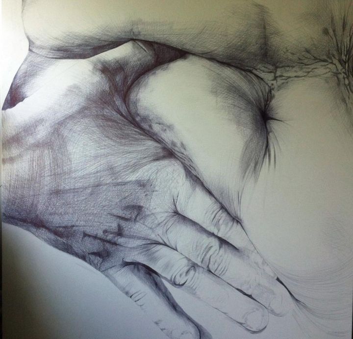 Sans titre 2X2 mètres, bic sur toile, Cécile Bisciglia 
 (Cécile Bisciglia )