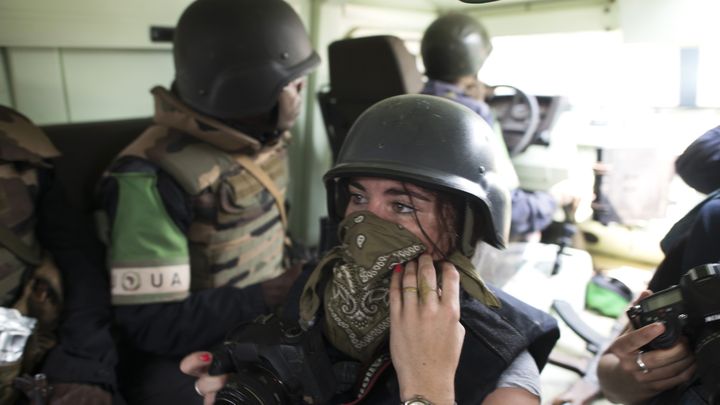 Camille Lepage à Bangui, le 19 février 2014
 (FRED DUFOUR/AFP)