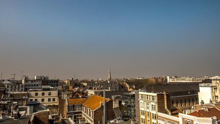 Une vue de Lille (Nord) lors d'un &eacute;pisode de pollution aux particules fines, le 9 avril 2015. (DENIS CHARLET / AFP)