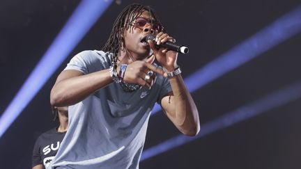 Rapper Koba LaD during the Solidays festival, at the Longchamp racecourse, in Paris, on June 22, 2019. (SADAKA EDMOND / SIPA)