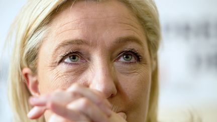 Marine Le Pen lors d'une conf&eacute;rence de presse, le 5 mars 2015, &agrave; Doullens (Somme). (PHILIPPE HUGUEN / AFP)