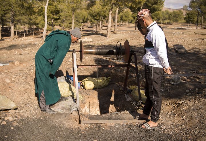 Entrée d'un puits de mine abandonné dans la région de Jerada (FADEL SENNA / AFP)