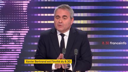 Xavier Bertrand, invité du 8h30 franceinfo, mercredi 23 mars 2022. (FRANCEINFO)