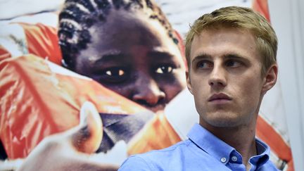 Antoine Laurent, lors d'une conférence de presse à Marseille le 1er août 2018. (BORIS HORVAT / AFP)