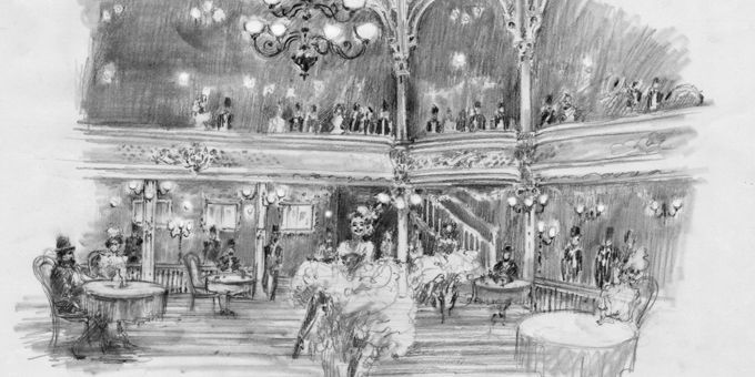 Le croquis : première étape du travail pour créer le décor du Moulin Rouge dans &quot;Midnight in Paris&quot;
 (Anne Seibel)