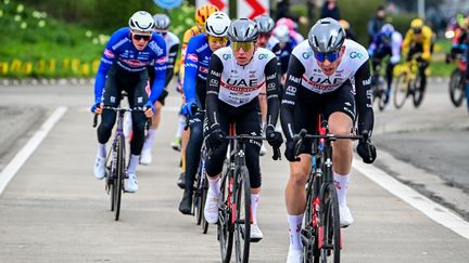 Tadej Pogacar lors du Tour des Flandres, le 2 avril 2023. (DIRK WAEM / AFP)