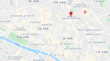 Le feu a pris dans un&nbsp;parc de stationnement couvert, rue Lucien Sampaix, dans le 10ème arrondissement de Paris, dans la nuit du dimanche 11 au lundi 12 octobre 2020. (GOOGLE MAPS)