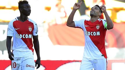 Falcao célèbre son but avec Monaco contre Rennes