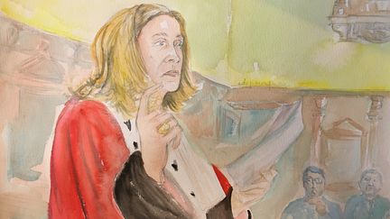 L'avocate générale Maryvonne Caillibotte lors de son réquisitoire dans le procès du meurtre de la policière Aurélie Fouquet, devant la cour d'assises de Paris le 11 avril 2016.&nbsp; (ELISABETH DE POURQUERY / FRANCETV INFO)