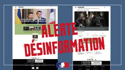 Screenshots of fake sites using the graphic identity of the Ministry of the Armed Forces as part of a disinformation campaign.  (MINISTRY OF THE ARMY / X)