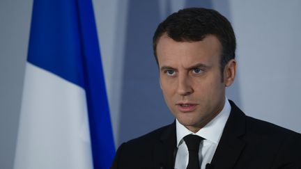 Emmanuel Macron a dévoilé ses propositons sur la défense, à Paris, le 18 mars 2017. (CITIZENSIDE / FRANCOIS PAULETTO / AFP)