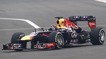 Sebastian Vettel (Red Bull), le 27 octobre sur le circuit du Grand Prix d'Inde de Formule 1, &agrave; New Delhi. (ADNAN ABIDI / REUTERS)