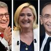 Les candidats à l'élection présidentielle Jean-Luc Mélenchon, Marine Le Pen et Eric Zemmour. (AFP)