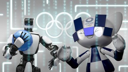 Avec des robots, des voitures autonomes et la reconnaissance faciale, les Jeux olympiques de Tokyo seront à la pointe de la technologie.&nbsp; (AFP / MONTAGE FLORIAN PARISOT / FRANCEINFO SPORT)