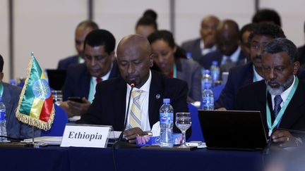 Seleshi Bekele Awulachew, ministre éthiopien de l'Eau, de l'Irrigation et de l'Energie, engagé dans une difficile négociation avec l'Egypte sur la mise en eau du Grand barrage éthiopien de la Renaissance.&nbsp; (MINASSE WONDIMU HAILU / ANADOLU AGENCY)