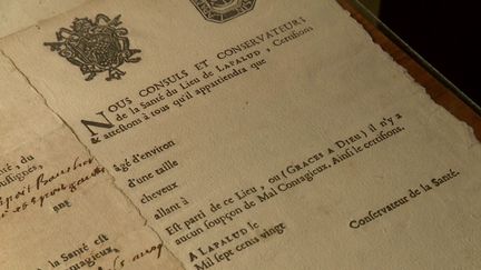 Modèle d'attestation de déplacement durant la peste de 1720 (CAPTURE D'ÉCRAN FRANCE 3)